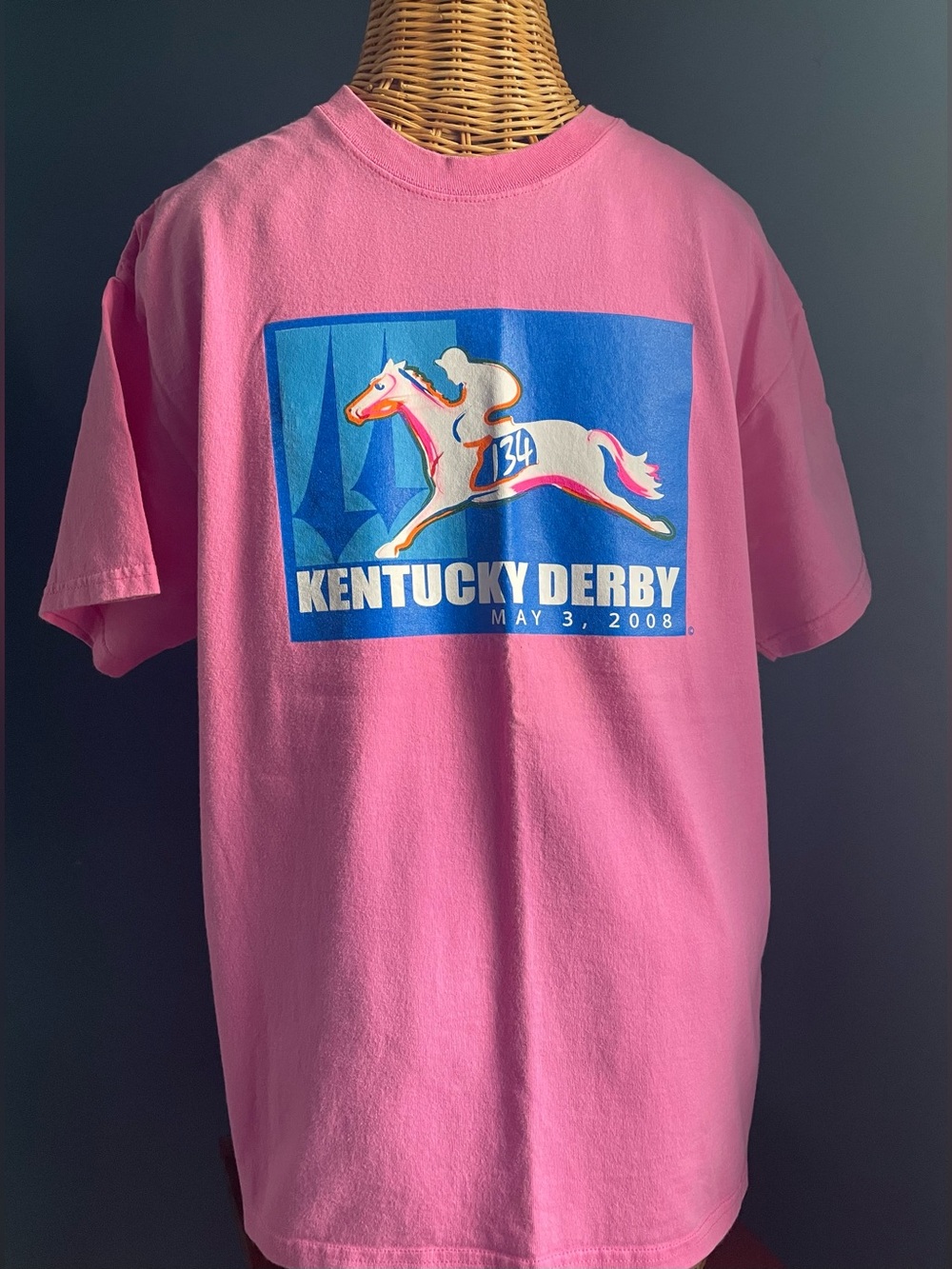 Pink Kentucky Derby 2008 T-Shirt 100% Cotton Size Large